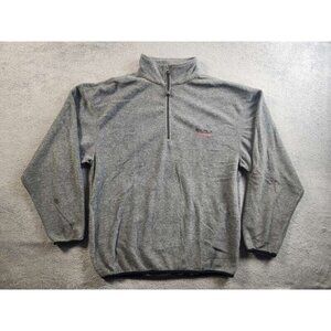 Nautica Competition Jacket Adult Mens XL Solid Gray Embroidered Logo Quarter Zip